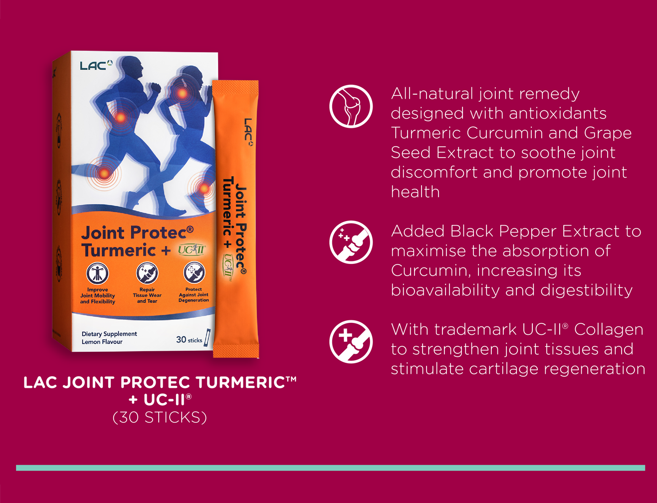 LAC Jont Prote Glusoamin Chondroitin + Collagen (30 Jelly Sticks)