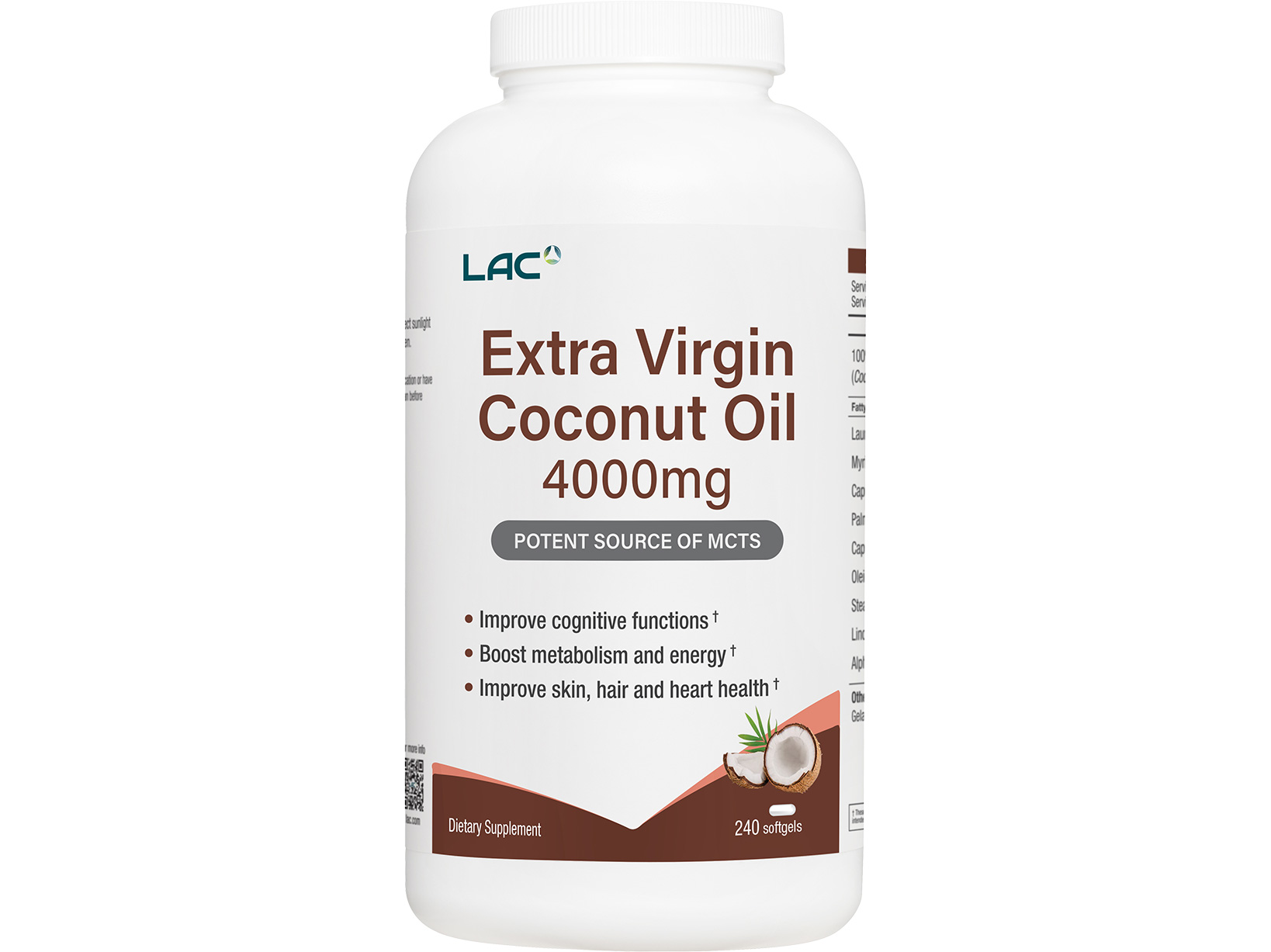 Extra Virgin Coconut Oil 4000mg: retailer-supplied image